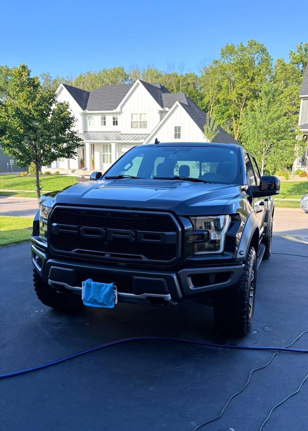 Black Ford Raptor after detailing